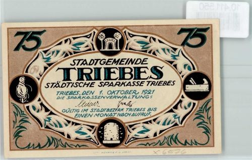 Triebes Notgeld Industrie- und Gewerbeaustellung 1921
