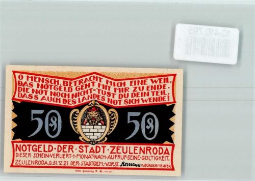 07937 O6570 Zeulenroda - Notgeld