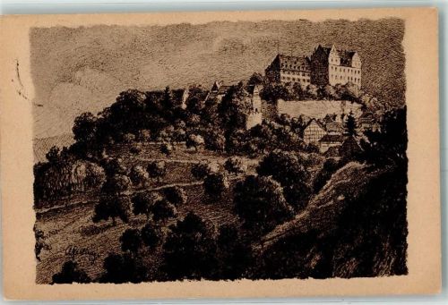 Lichtenberg Schloß Lichtenberg Zeichnung signiert