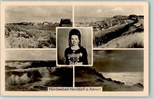 Norddorf Nordseebad auf Amrum Tracht Strand Düne