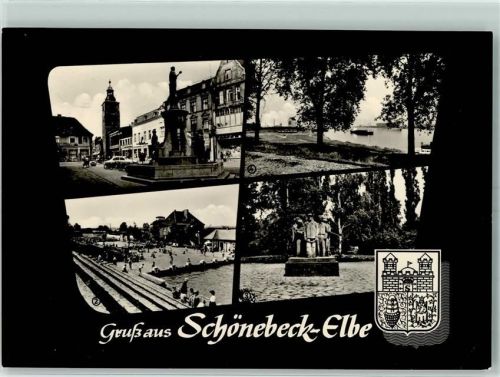 Schönebeck Platz d. Deutsch-Sowjetischen Freundschaft Brunnen Schwimmbad VVN Mahnmal