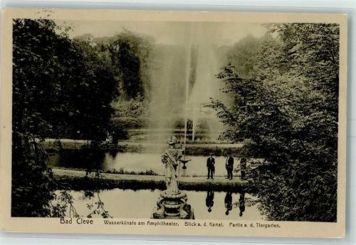 Cleve 1914 Wasserkünste am Amphitheater Blick a.d. Kanal Tiergarten