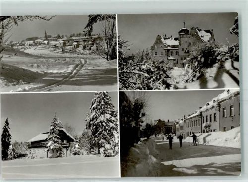 Schöneck Dr. Külz Straße Jugendherberge Winter Skifahrer
