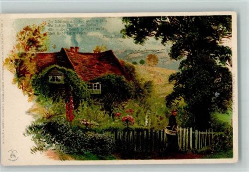 1898 Sonnenschein Postkarte Serie XIV AK Sommer Bauernhaus