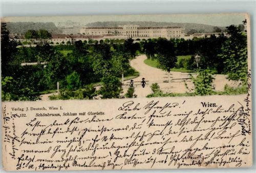 Wien 1898 Schloss Schönbrunn mit Gloriette