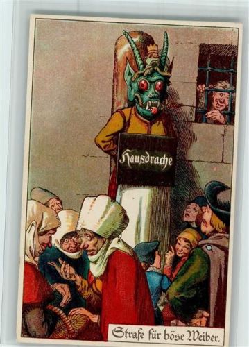 Strafe für böse Weiber AK Gute Erhaltung