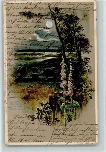 Mondschein Postkarte Serie XV - Landschaft