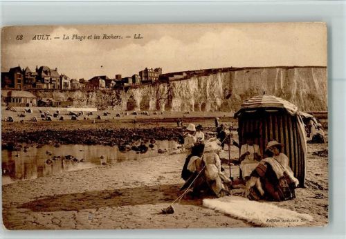 Ault La Plage et les Rochers - Badeleben ca 1918 AK