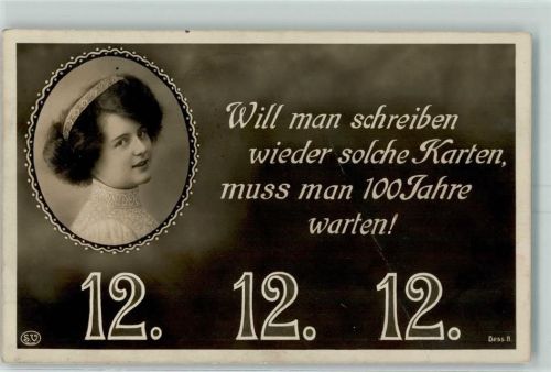 1912 12.12.12. Stempel Frauenschönheit Foto AK