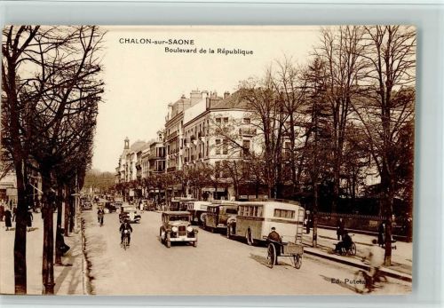 Chalon-sur-Saone Boulevard de la Republique, Omnibus , Auto Verkehr