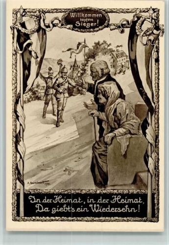 sign Gumbart - Nr. 420 Gebr. Metz - Willkommen tapfere Sieger - gute Erhaltung
