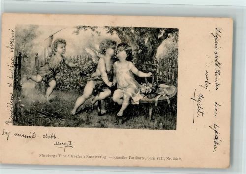 1899 Künstler Postkarte Serie VIII Nr. 5612 AK Amor der Kuss