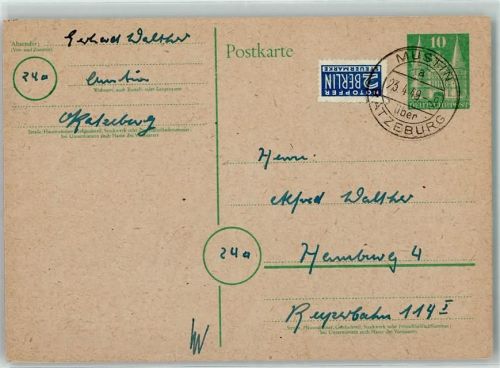 Mustin Ganzsache Landpost