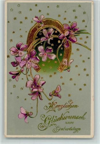 Geburtstag - Präge Golddruck , gute Erhaltung