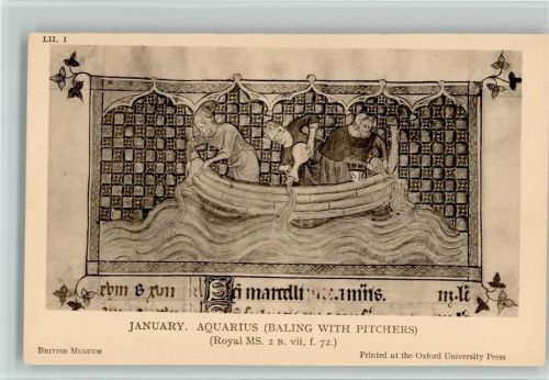 Januar - Aquarius- British Museum , gute Erhaltung AK