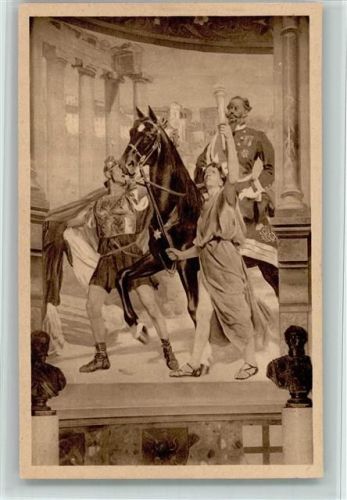San Martino della Battaglia 1920 Serie T 13438 Unabhängigkeitskrieg 1870 Vitt. Emanuele Ausschnitt eines Freskos i.de. Gedenkstätte
