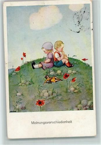 1932 Kinderpoese - Meinungsverschiedenheit , Mohnblumen - Stempelflecken