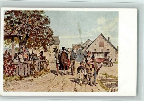 sign A. Greil - Straßen Musikanten , gute Erhaltung