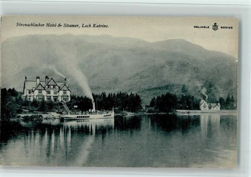 Strohnachlacher Hotel und Steamer, Loch Katrine - Binnenschiffe , gute Erhaltung AK