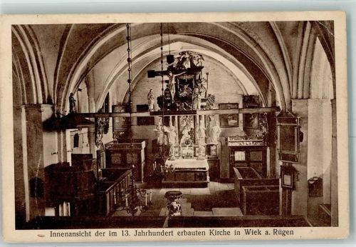 Wiek Dorfkirche Altar Kanzel Taufbecken