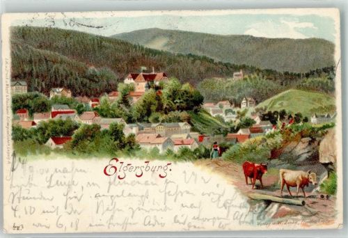 Elgersburg 1900 Kühe Zug Bahnpost Plauen-Ilmenau Zug 867