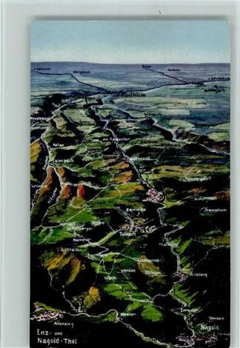 Nagold 1926 Enz und Nagold Thal - Vogelschau