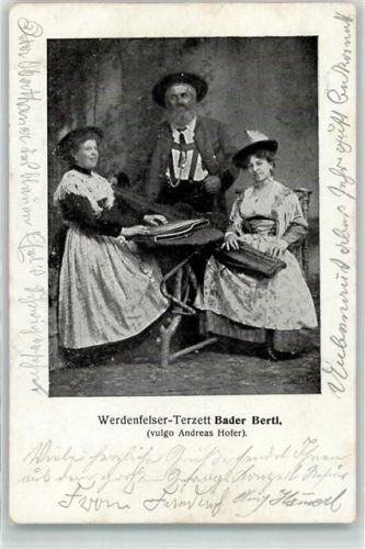 Werdenfelser Terzett Bader Bertl vulgo Andreas Hofer Zither
