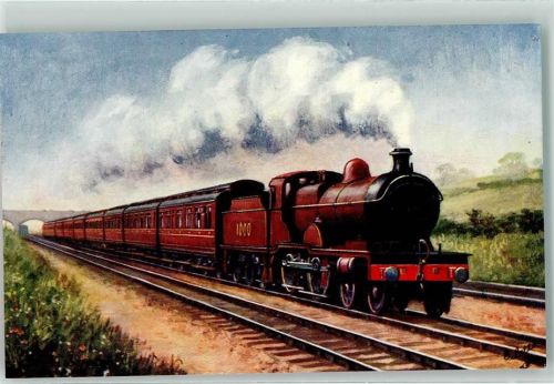 The Scotch Express , Midland Railway Serie VIII Famous Expresses Nr. 9161 Tuck Postcard AK Eisenbahnzug Künstlerkarte