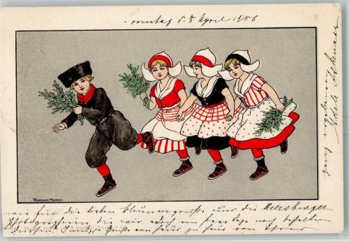 1906 Kind Tracht Lithographie Verlag Dondorf 141 AK