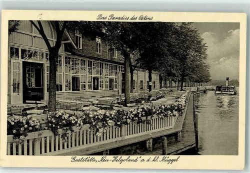 Rahnsdorf Gasthaus Neu-Helgoland Terrasse Müggel Dampfer