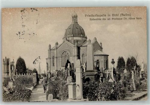Bühl 1943 Friedhofkapelle und Friedhof Ruhestätte Dr. Alban Stolz