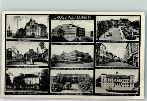 Lünen Stadthaus Berufsschulen Hauptbahnhof Emil-Fröse-Straße Freiherr-vom-Stein-Oberschule Alter Markt Schloss Schwansbell Schloss Kappenberg Schloss Buddenburg