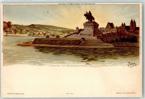 Koblenz 1899 Kaiserdenkmal sign. Biese