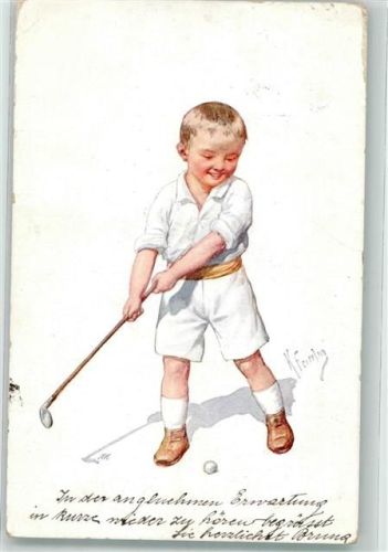 1919 sign. Feiertag, Karl Kind beim Golfen