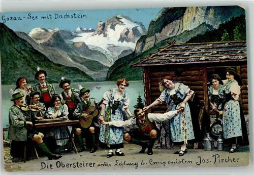 1910 Volksmusik die Obersteirer , Tracht AK