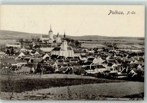 3741 Pulkau 1927 - mit Kath. Kirche St. Michael und Heilige Blutkirche