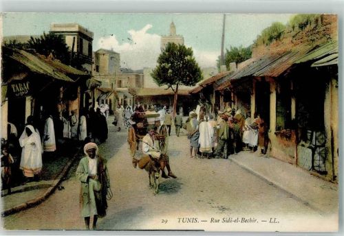 Tunis 1907 Tracht Handlung Rue Sidi-el-Bechir