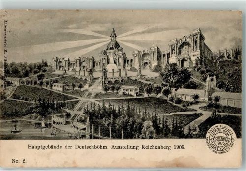 Liberec Reichenberg i. Böhmen 1906 - Hauptgebäude der Deutsch-Böhmischen Ausstellung 1906