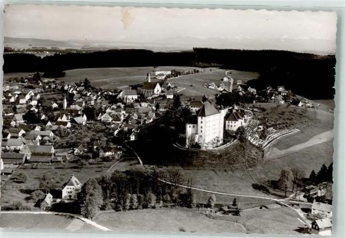 Bad Grönenbach Fliegeraufnahme des Ortes mit Schloss Grönenbach Ort handschriftlich