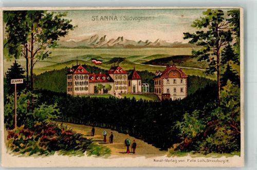 68360 Soultz-Haut-Rhin Sulz Lithographie / Künstlerkarte St. Anna