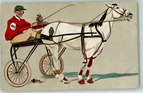 1912 Künstlerkarte Traber mit Pferd AK