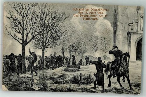 Sonderburg 1917 Schlacht bei Düppel-Kirche im Jahre 1864 Künstlerkarte