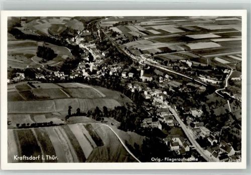 Kraftsdorf 1936 Fliegeraufnahme Strähle