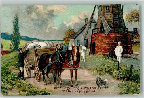 1914 Das ABC des Landsmanns Kalisyndikat Pferd und Wagen Mehl für den Müller Mühle