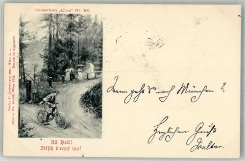 1898 Collection Chic Nr. 100 All Heil Fahrradrennen Foto Scolik + Adelskorrespondenz