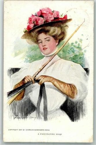 1909 Kutscherin Peitsche Hutmode Harrison Fisher