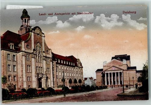 Duisburg Amtsgericht und Theater ca 1925 AK