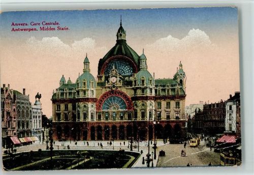 Gare Centrale , Straßenbahn ca 1915 AK