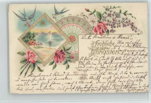 Schwalben - Veilchen - Rosen - 1904 AK