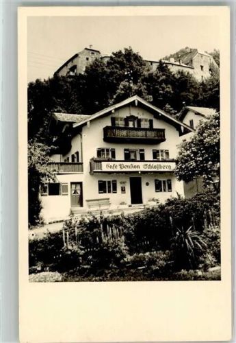 83246 W8218 Unterwössen Foto AK Cafe Pension Schloßberg